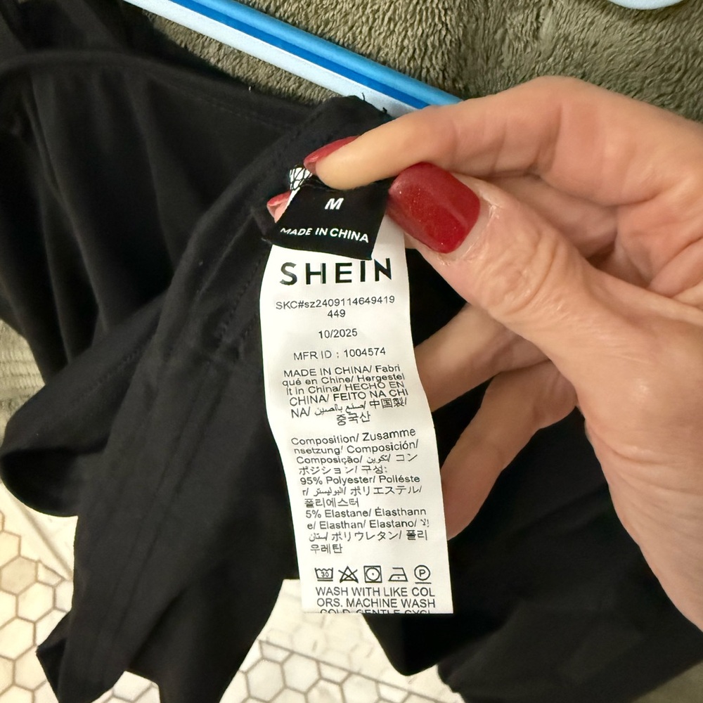 SHEIN Christmas Cold Shoulder Black Long Sleeve Top - Humor - Picture 4 of 6